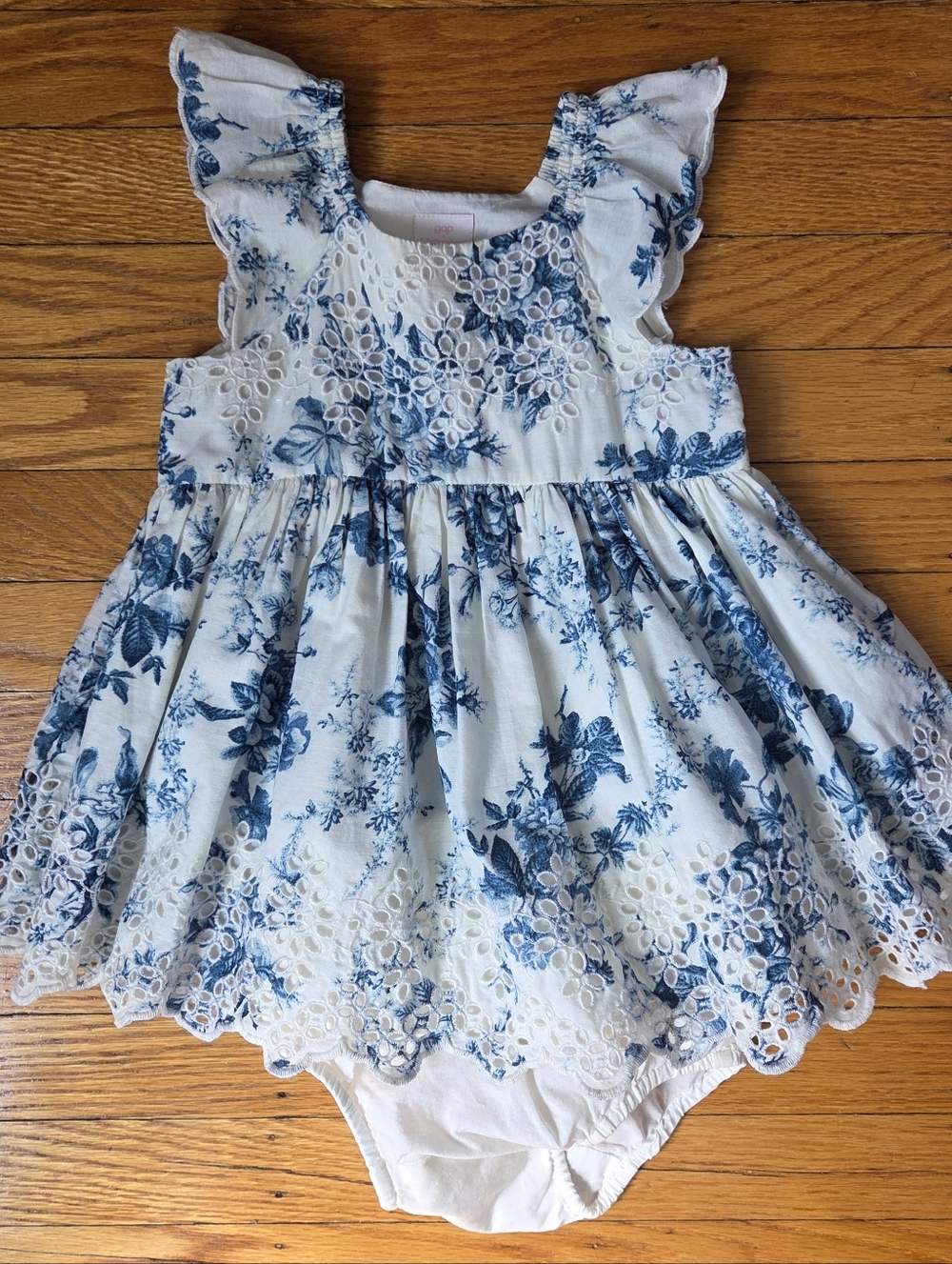 Gap × LoveShackFancy Baby Floral Eyelet Dress & Bloomers 12-18M girl 100% cotton